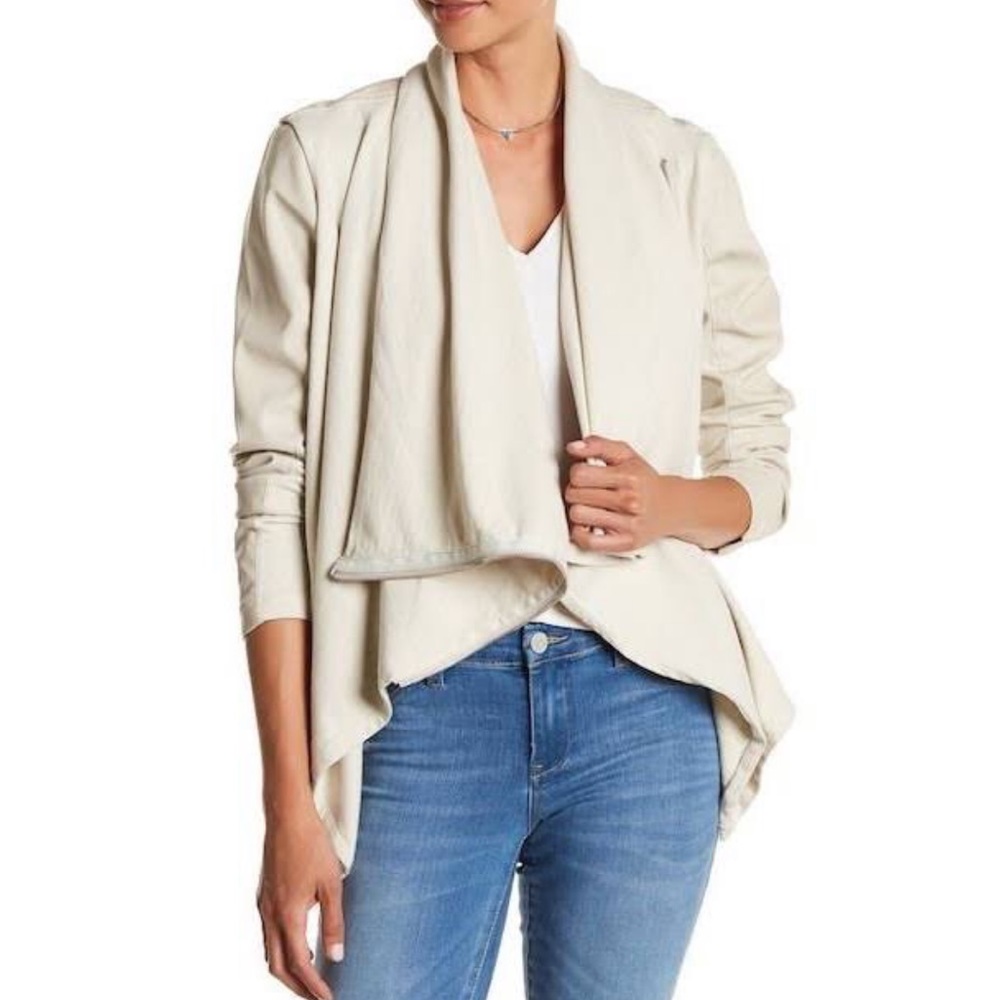 BLANK NYC Faux Leather Drape Jacket